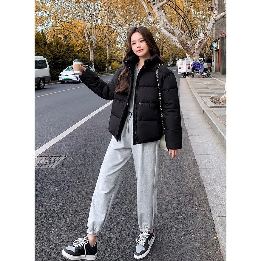 Simplicity Thickened Cropped Puffer Jacket