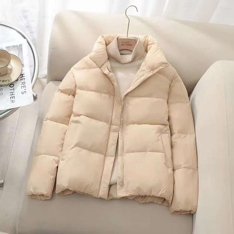 Simplicity Thickened Cropped Puffer Jacket
