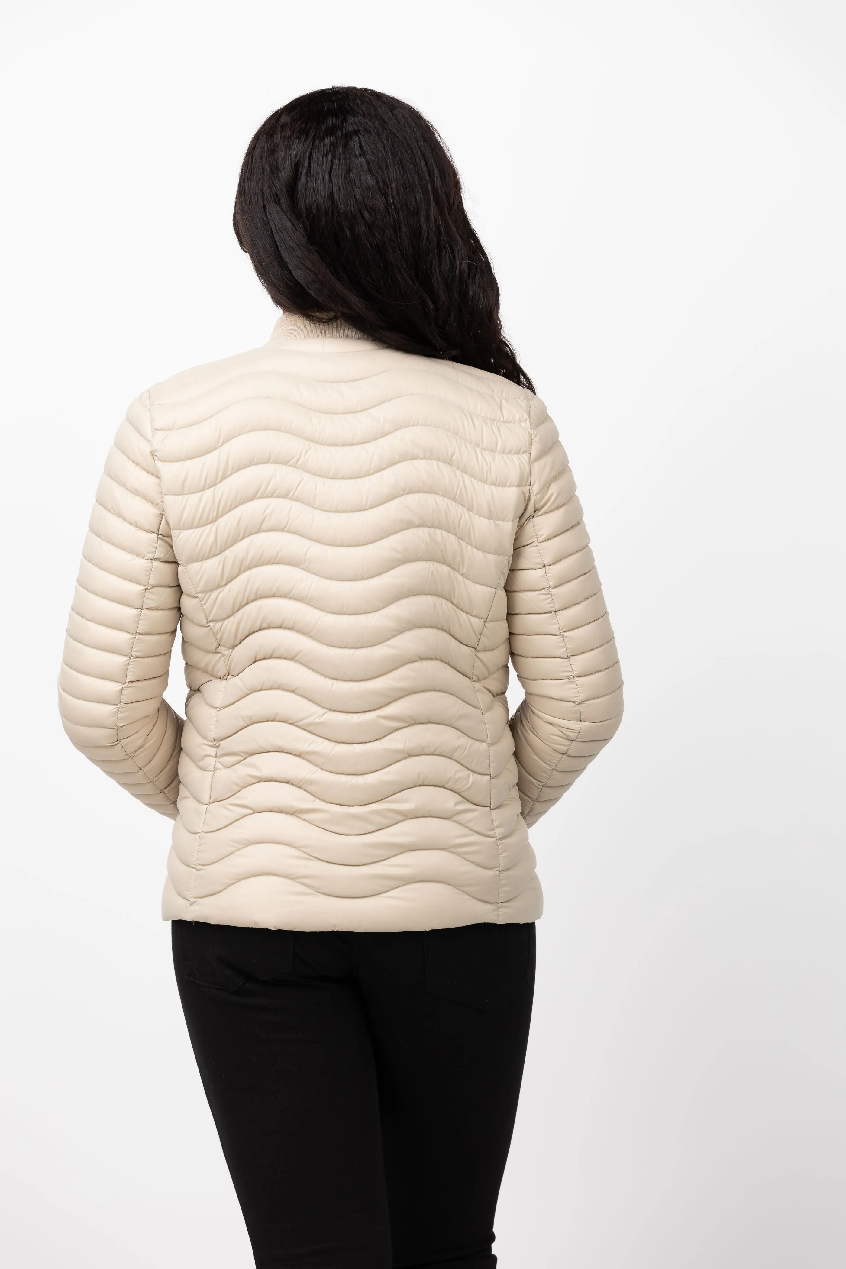 Soia & Kyo Robin-V Sustainable Slim-Fit Ultra-Lightweight Down Jacket in Hush