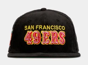 SP Exclusive Black Corduroy San Francisco 49ers 59Fifty Mens Fitted Hat (Black)