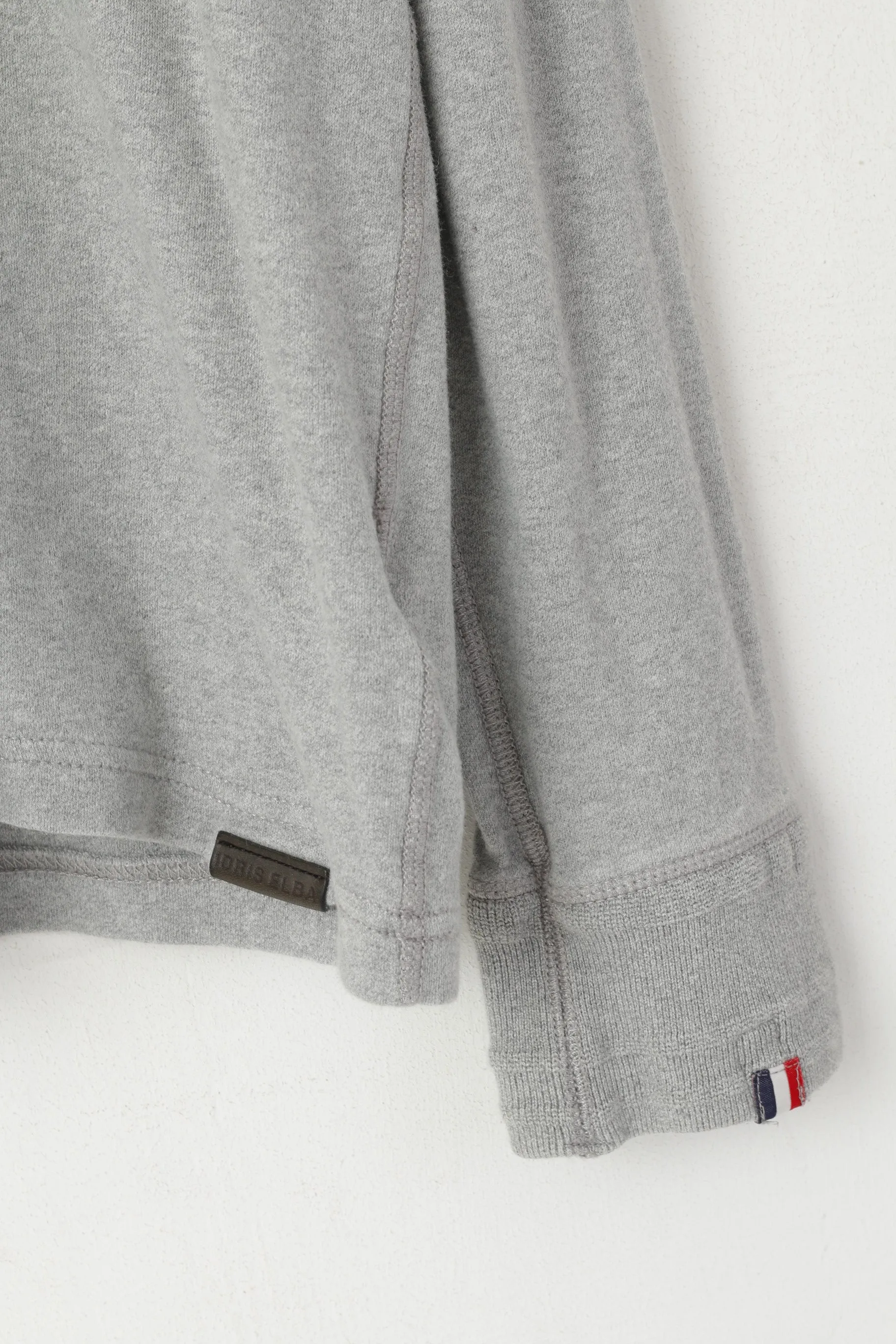 Superdry Men 2XL Long Sleeved Shirt Grey Cotton Idris Elba Henley Stretch Top