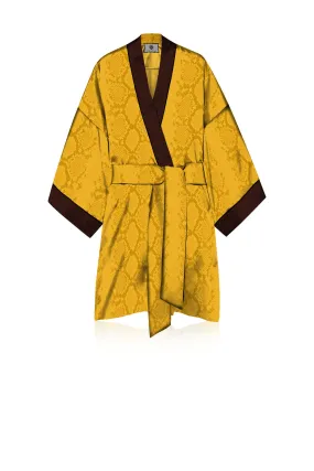 Sustainable Silk Cupro Short Length Kimono Robe