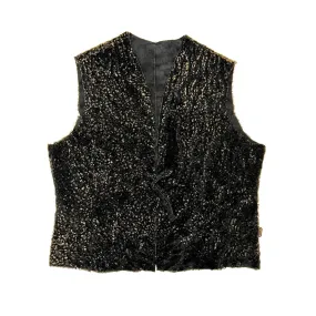 TAIGA Sheepskin Waistcoat - Black   Grey Dapple