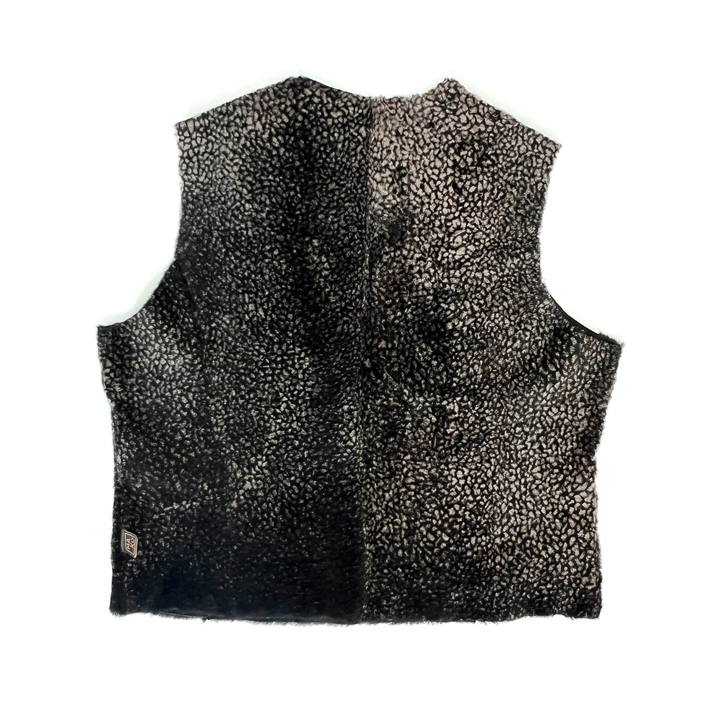 TAIGA Sheepskin Waistcoat - Black   Grey Dapple