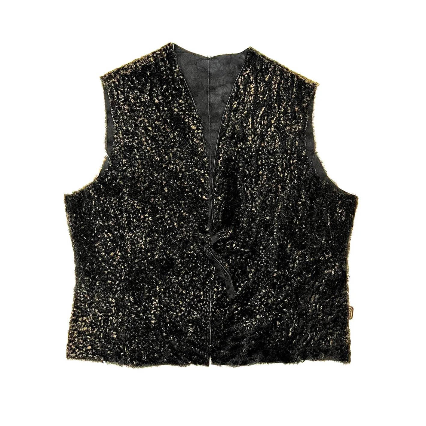 TAIGA Sheepskin Waistcoat - Black   Grey Dapple