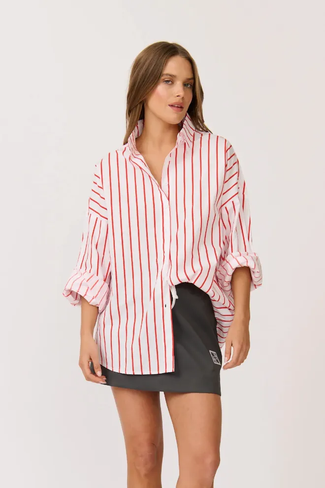 Tammy Shirt, Campari Stripe