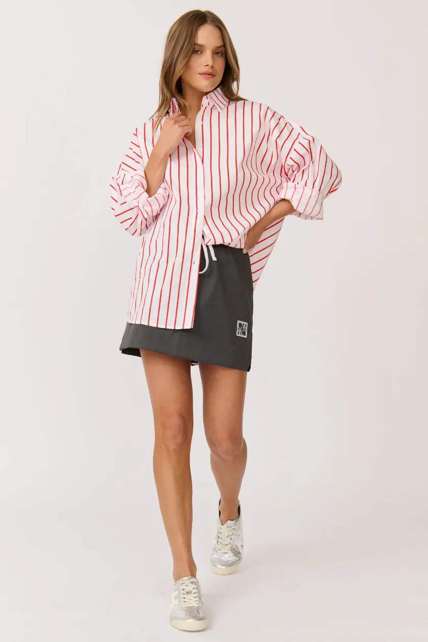 Tammy Shirt, Campari Stripe