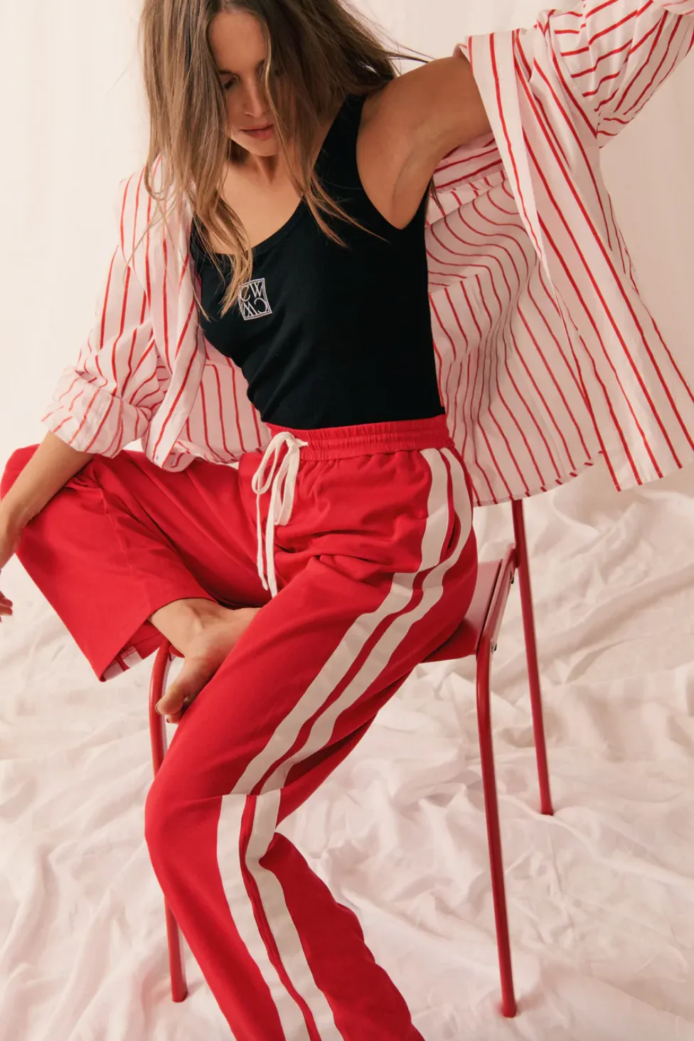 Tammy Shirt, Campari Stripe