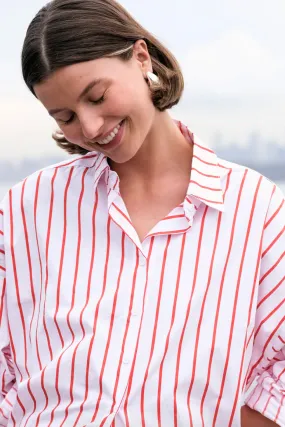 Tammy Shirt, Campari Stripe