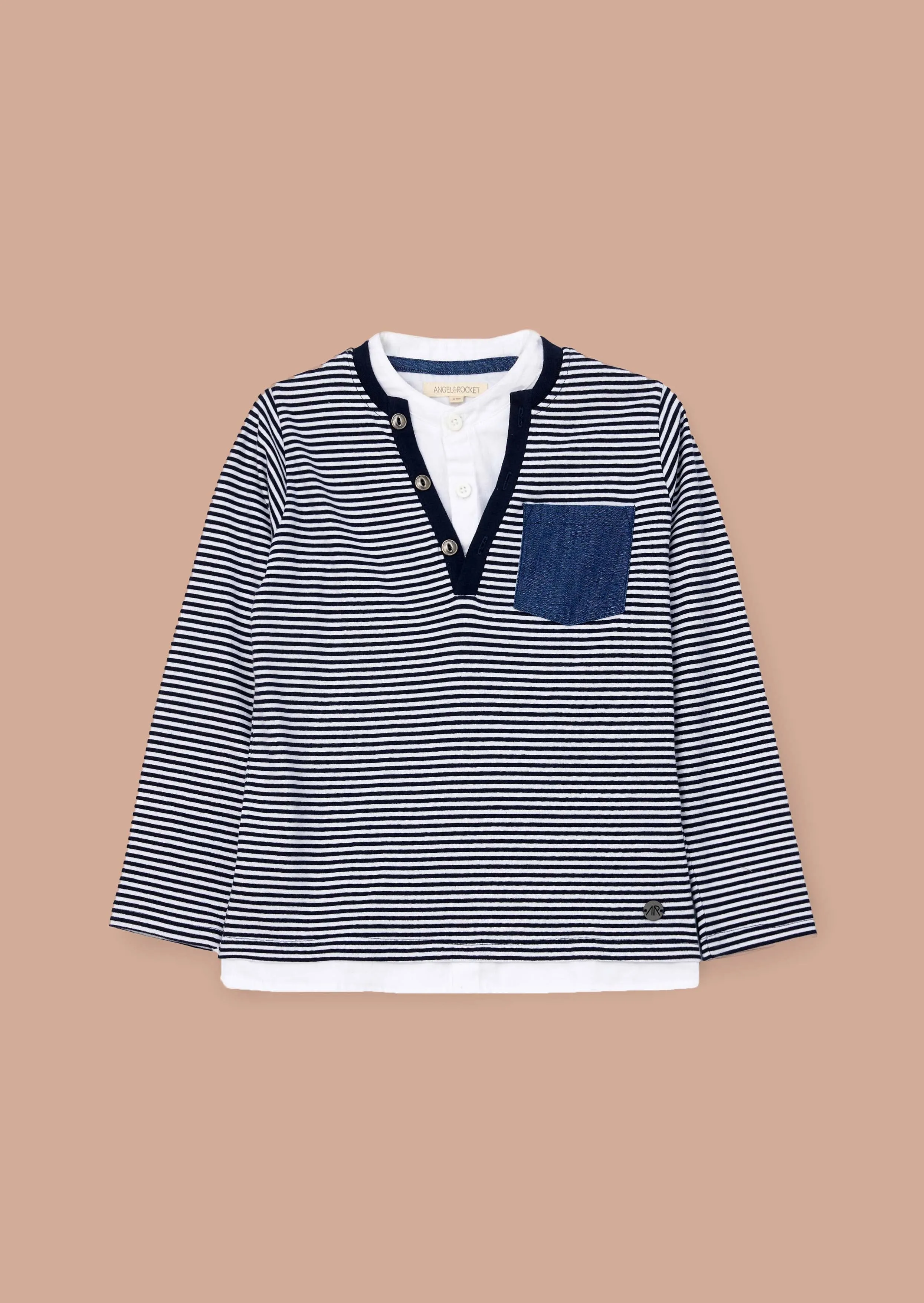 Tao Blue Smart Henley Mock Shirt
