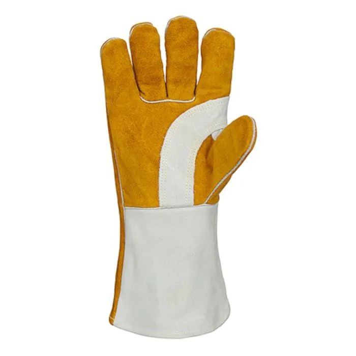 Tillman 1150 Premium Select Split Cowhide Cotton Foam Stick Welding Glove, Gold/Pearl, Large, 1 Pair