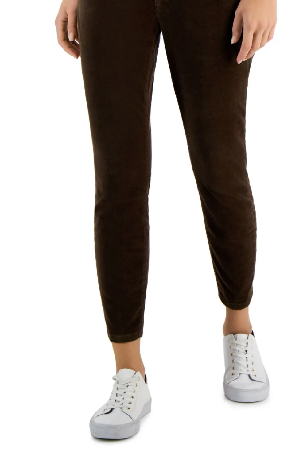 Tommy Hilfiger Women's Corduroy Skinny Ankle Pants Brown Size 16