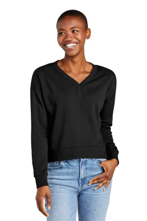 Tracey Perfect Tri Fleece V-neck Sweatshirt - Black