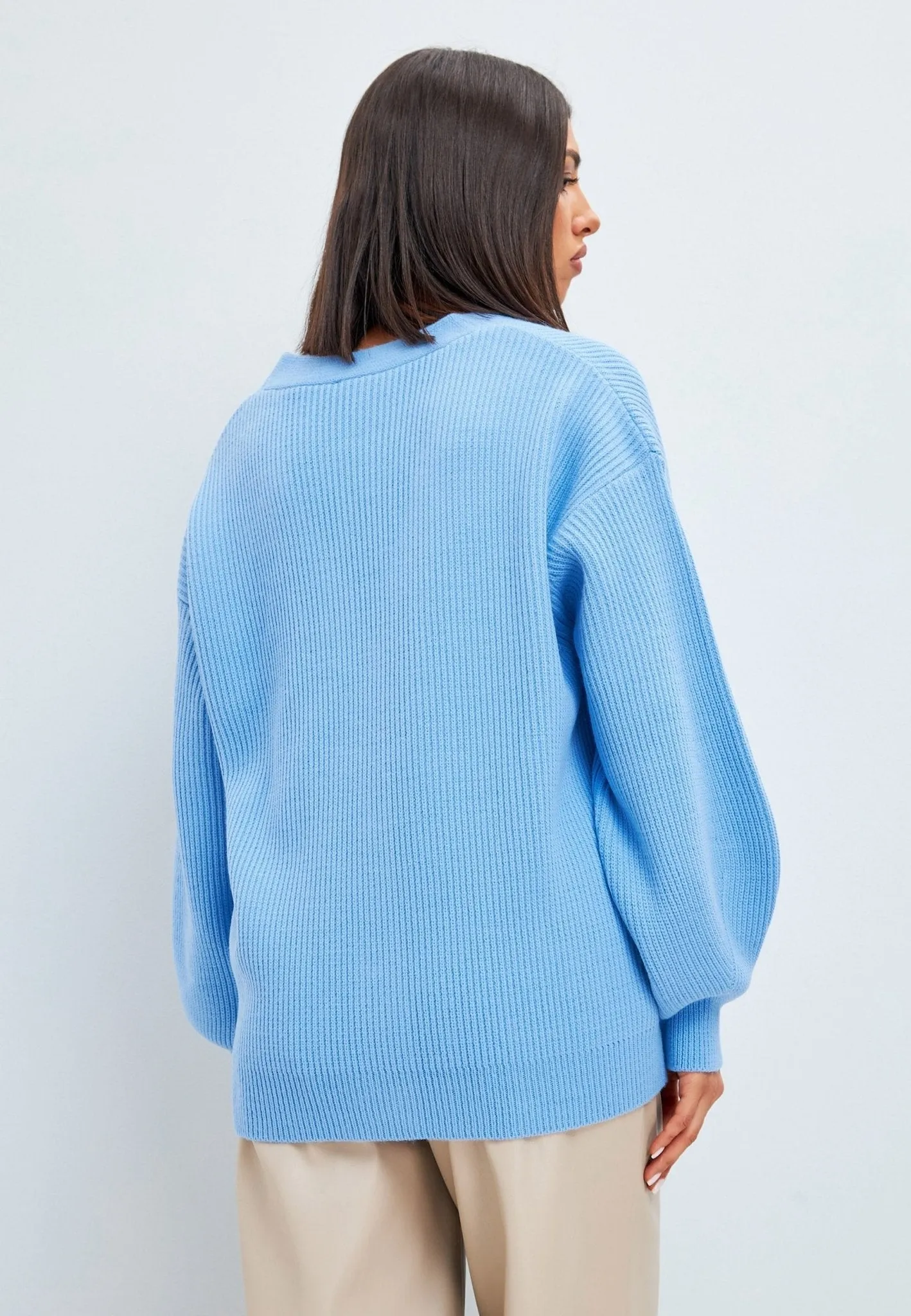 V-neck Cardigan - Blue
