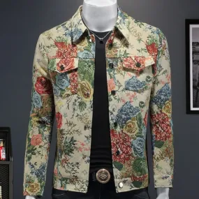 Vintage Floral Single-Breasted Jacket