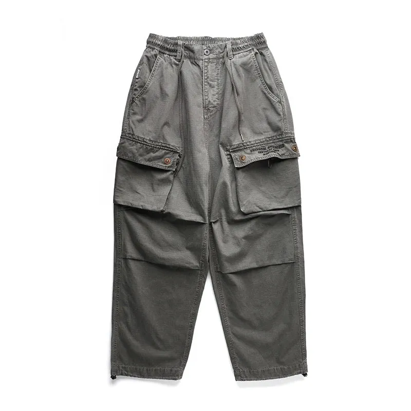 Vintage High Quality Cargo Pants Male Clothing Japanese Multi-pocket Casual Trousers