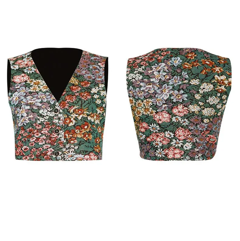 Vintage Style Floral Vest Top