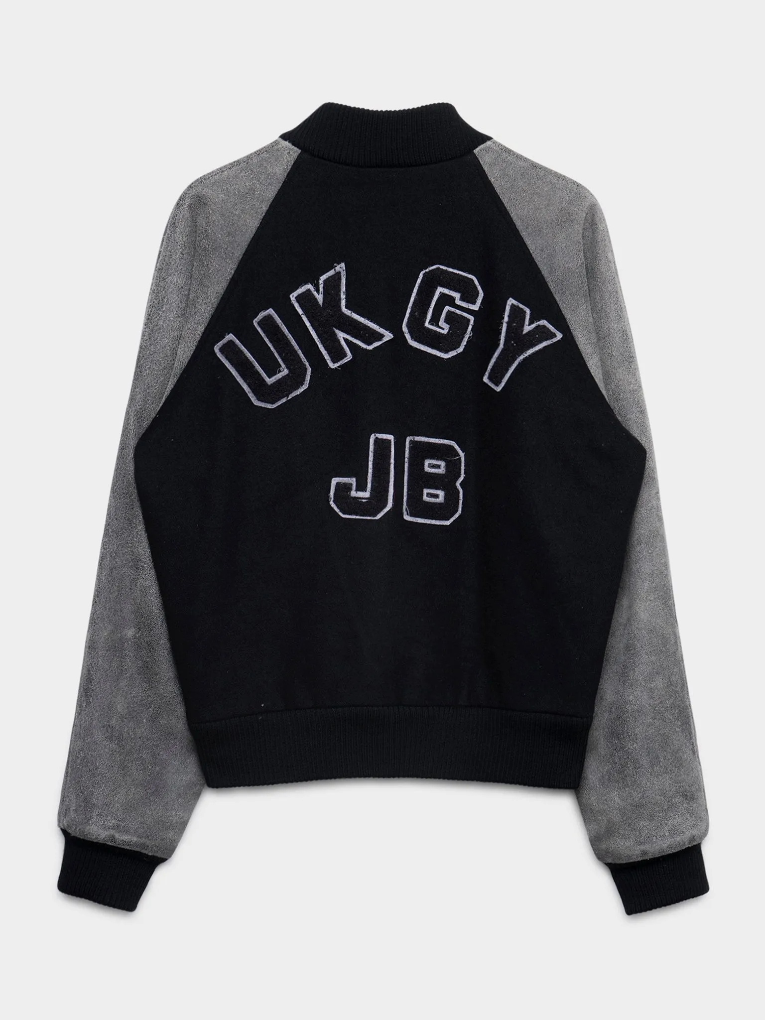 'Virginia Creeper' Blistered Leather Varsity Jacket