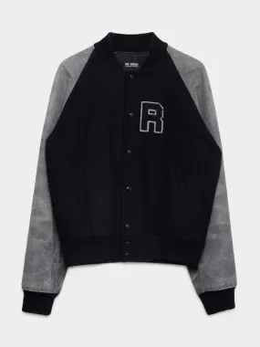 'Virginia Creeper' Blistered Leather Varsity Jacket