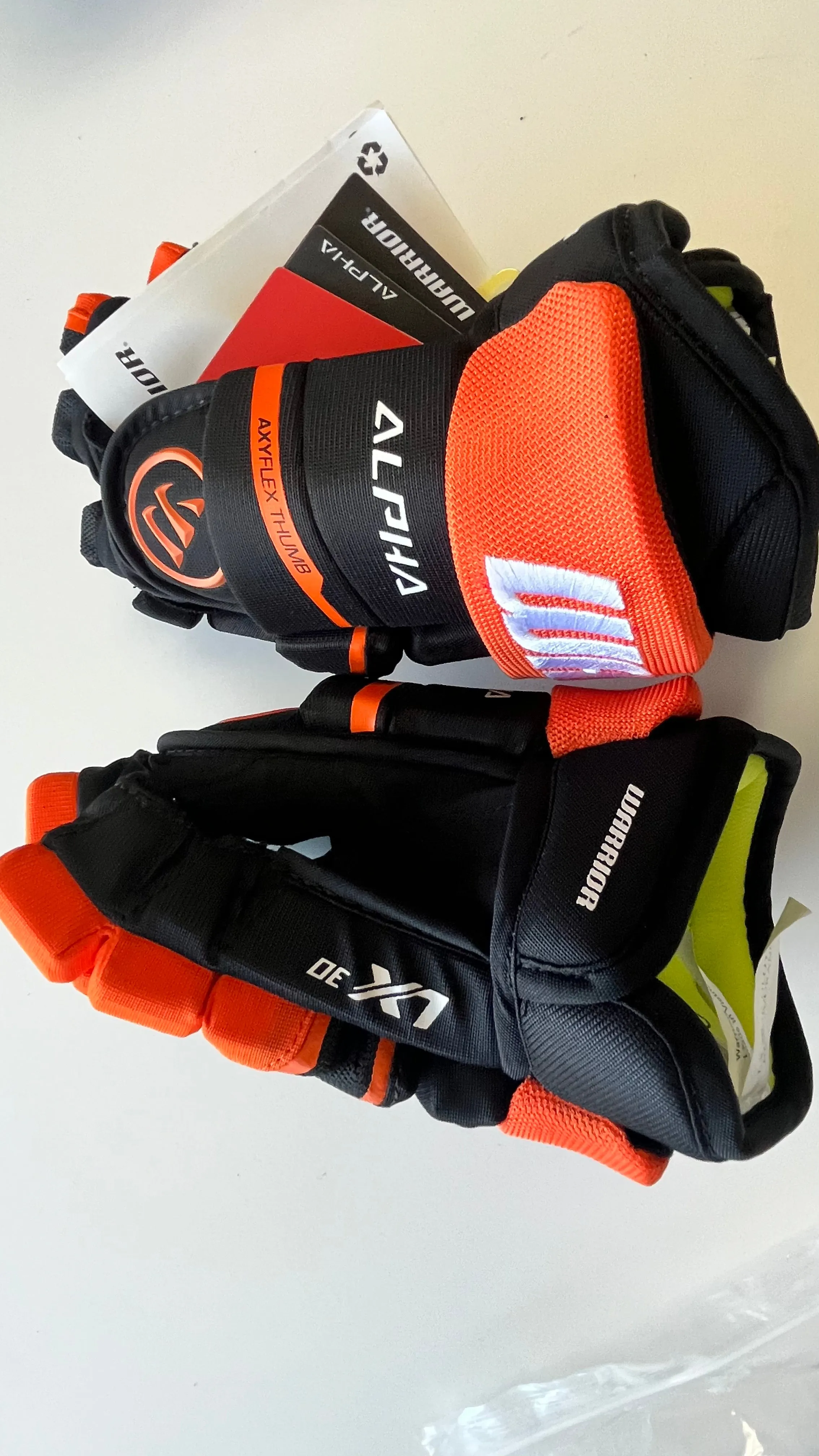 WARRIOR LX30 ORANGE / BLACK  ICE HOCKEY GLOVES