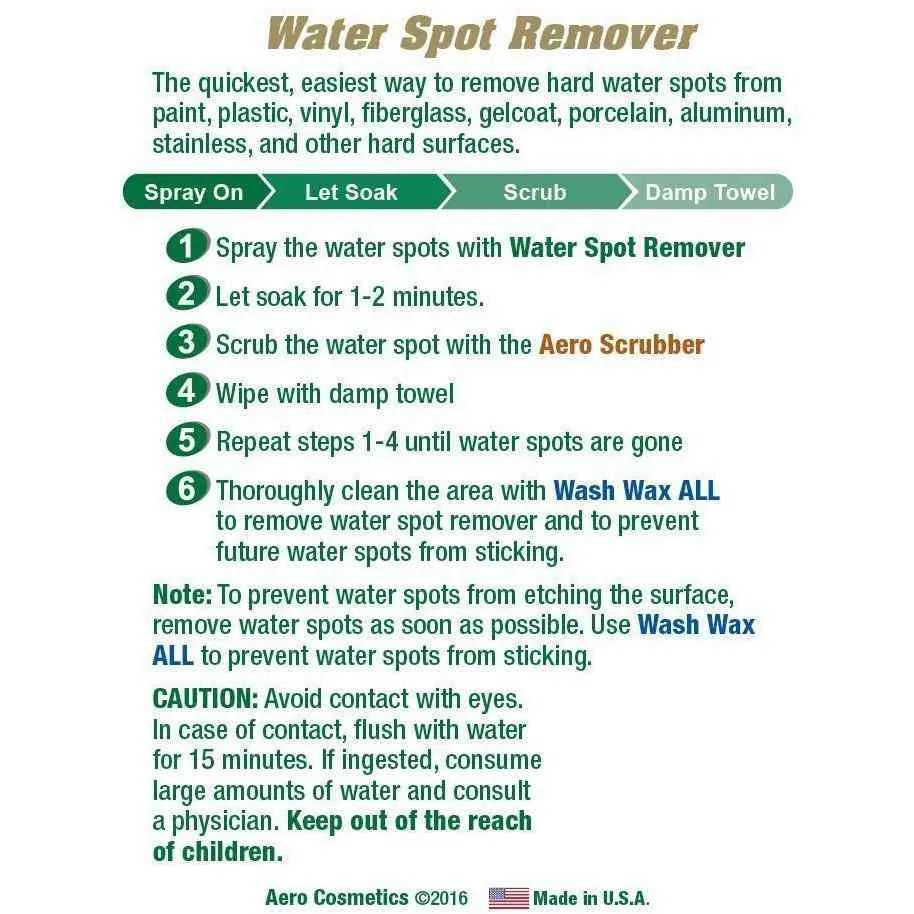 Water Spot Remover 1/2 Gallon - Removes Water Spots from Gel-Coat, Plastic, Chrome, Aluminum and Stainless