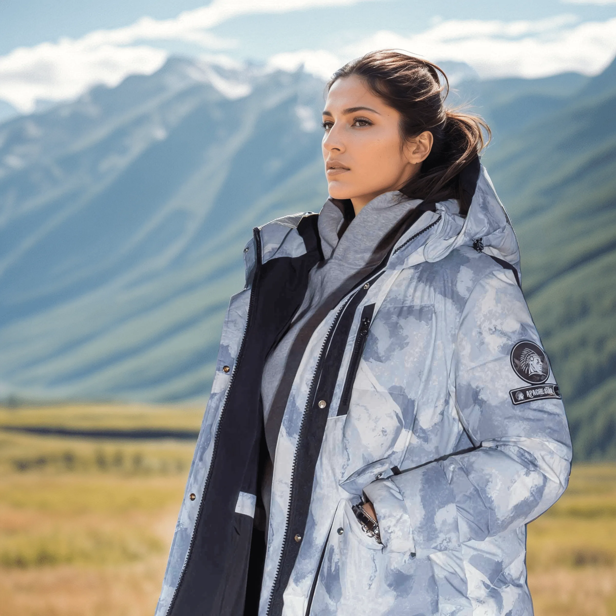 WHITE DOWN COAT "BRIGADE BREEZE"