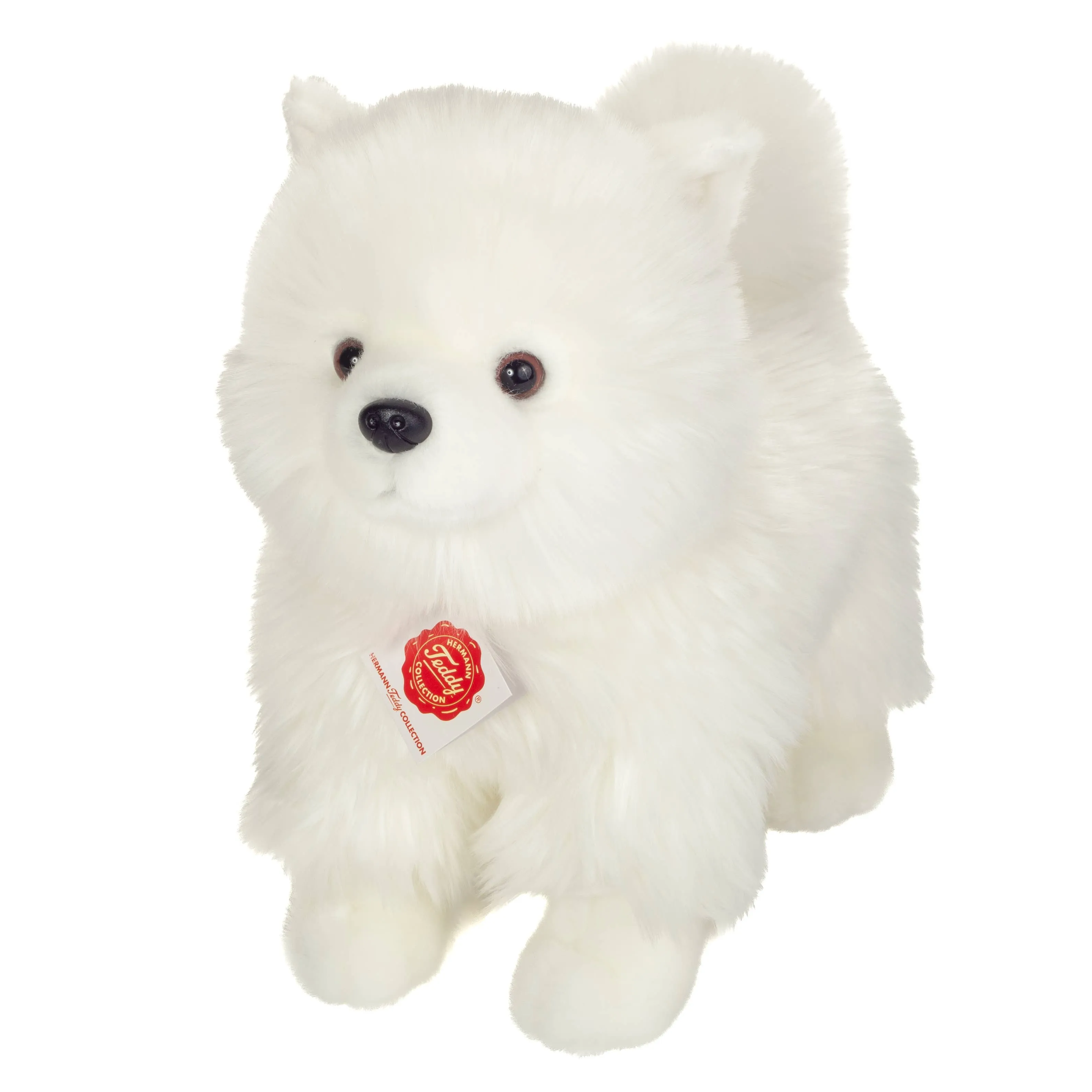 White Spitz Plush Puppy, Standing 35 cm -  stuffed toy by Teddy Hermann