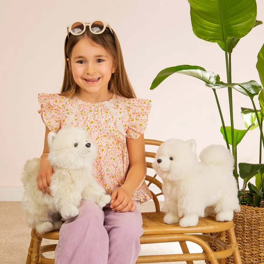 White Spitz Plush Puppy, Standing 35 cm -  stuffed toy by Teddy Hermann