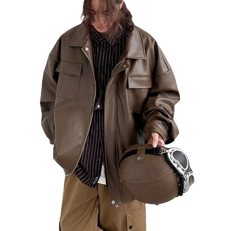 Winter Women's Loose Leather Jacket