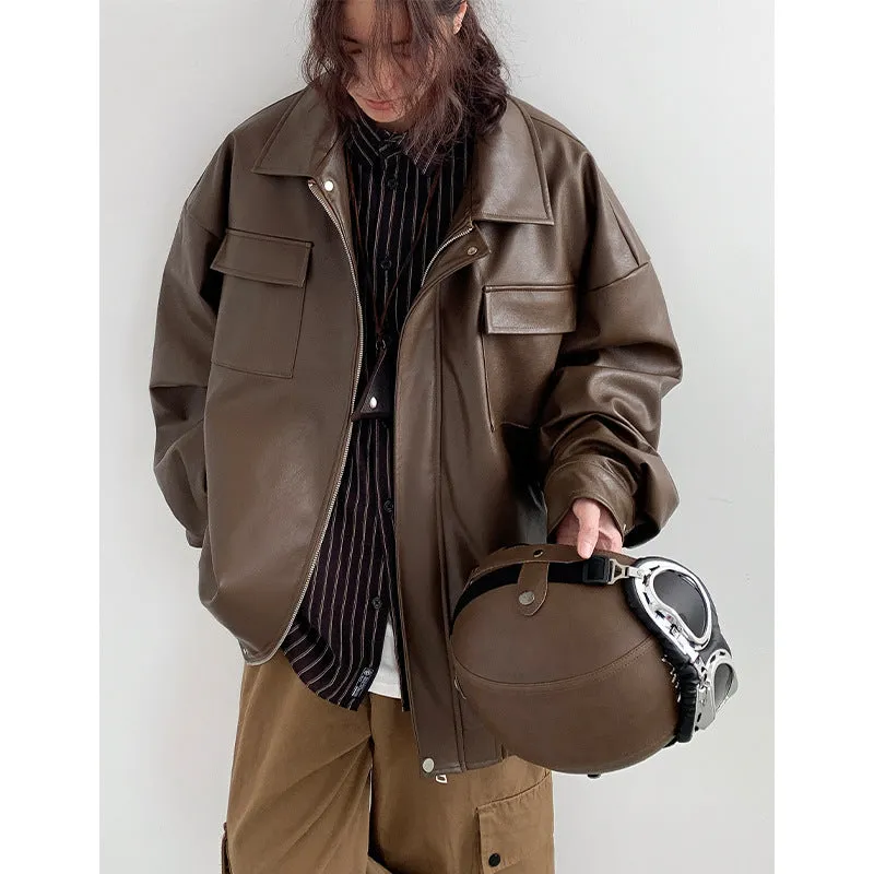 Winter Women's Loose Leather Jacket