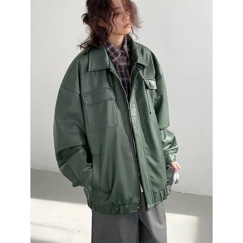 Winter Women's Loose Leather Jacket
