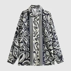 Women's Casual Silk Satin Texture Shirt