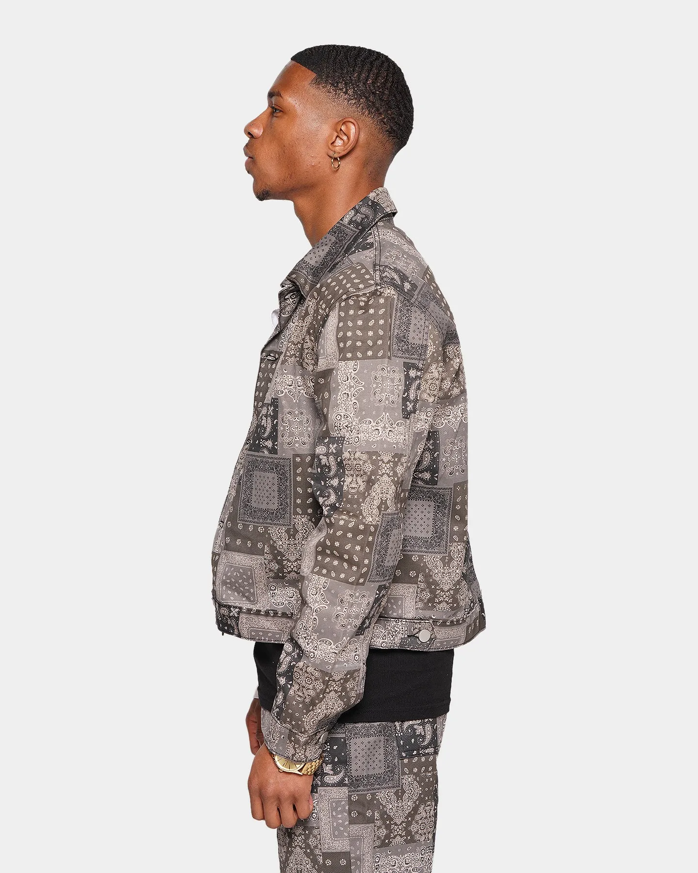XXIII Akela Bandana Denim Jacket Black/White