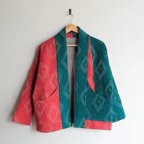 XXS Red and Green with Diamond Embroidery Anoushka Jacket LM140