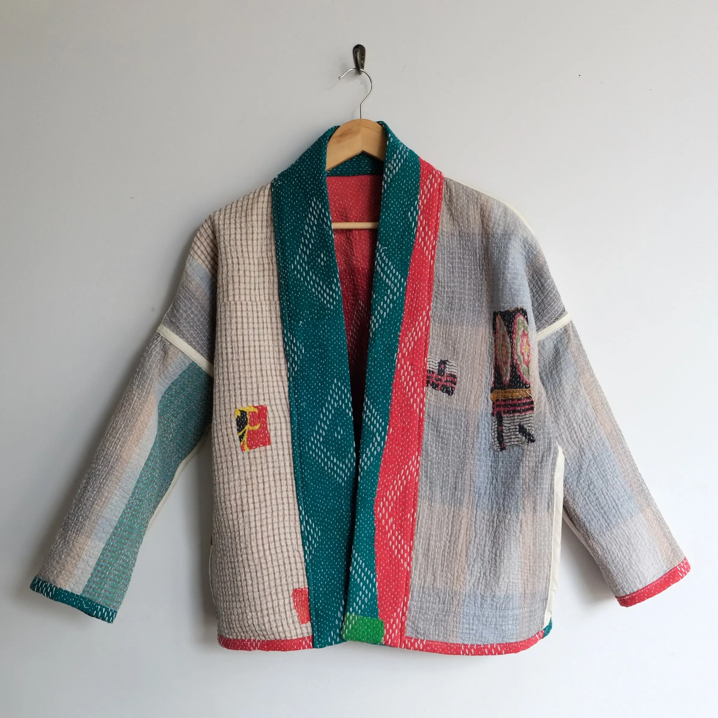 XXS Red and Green with Diamond Embroidery Anoushka Jacket LM140