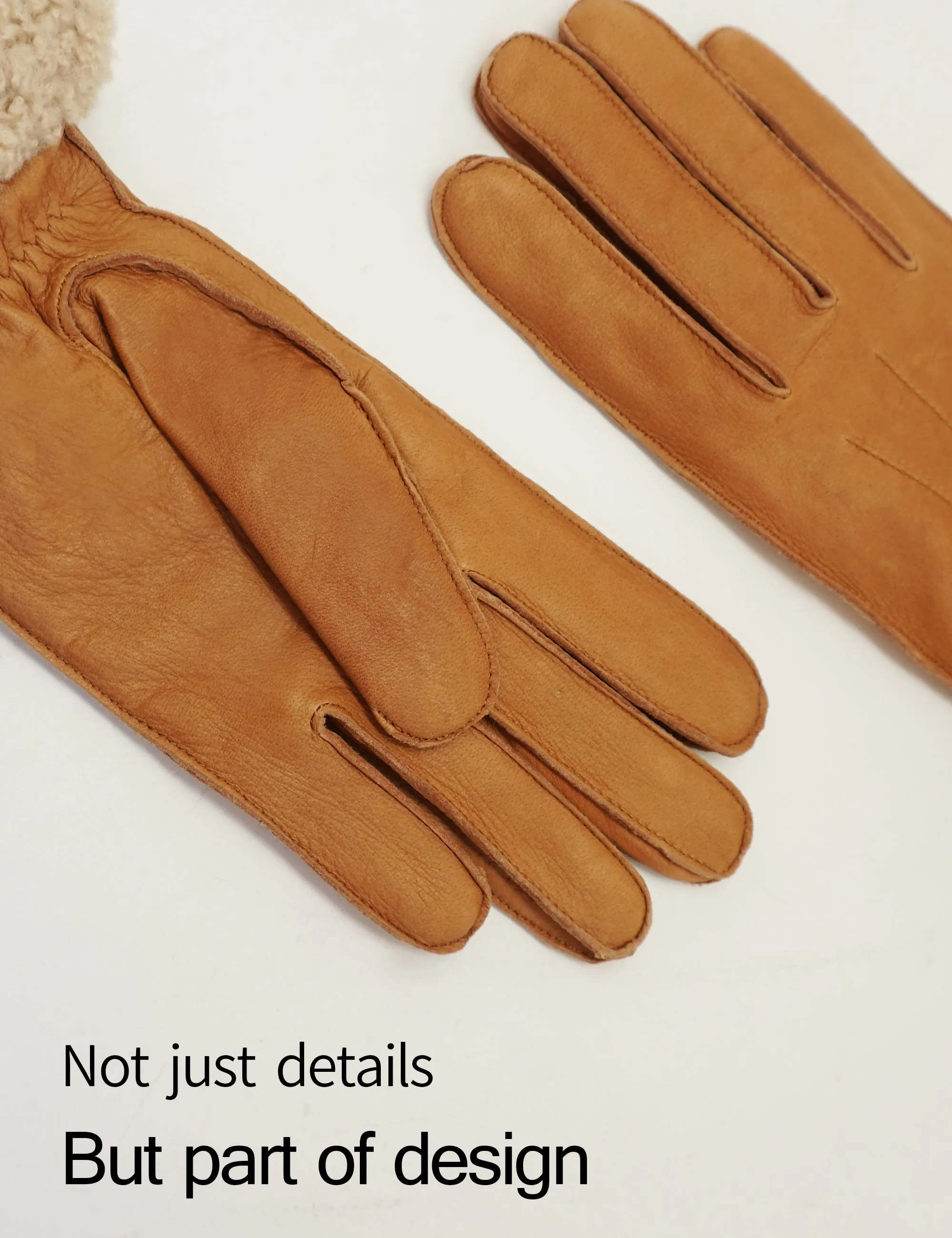 YISEVEN Women's Wool Lined Deerskin Leather Gloves