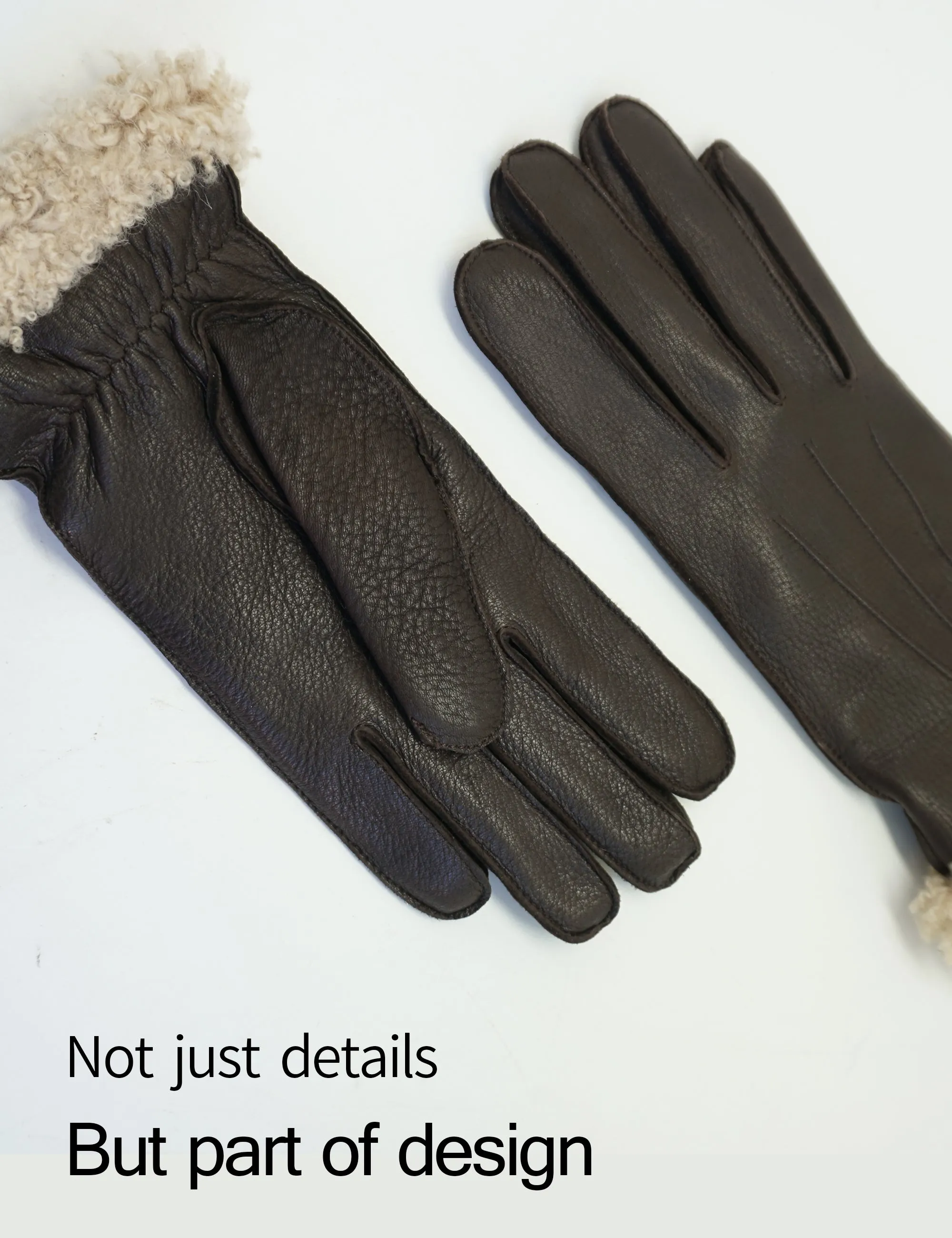 YISEVEN Women's Wool Lined Deerskin Leather Gloves