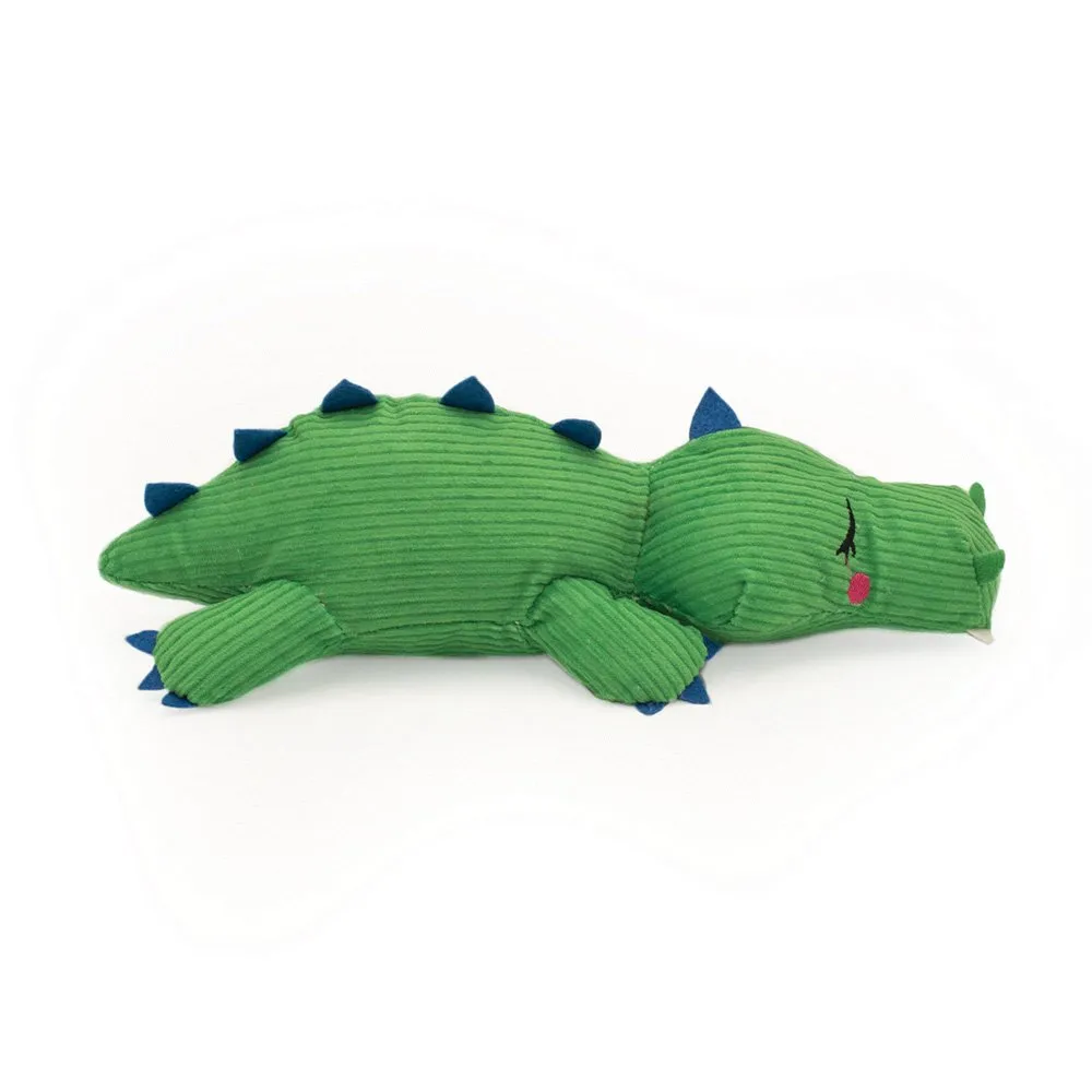ZippyPaws Snooziez with Shhhqueaker Alligator Dog Toy