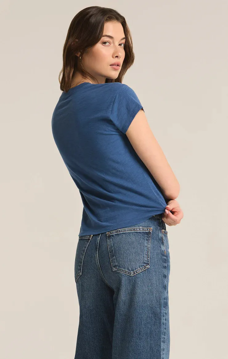 ZSU Modern Classic Slub Tee Shirt in Navy
